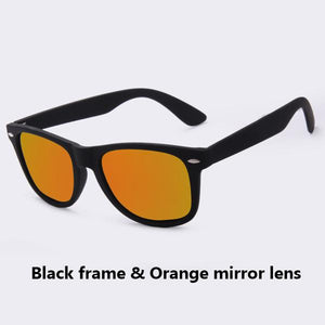 Unisex Fashion Sunglasses, Polarized Black Frame Eyewear with UV400