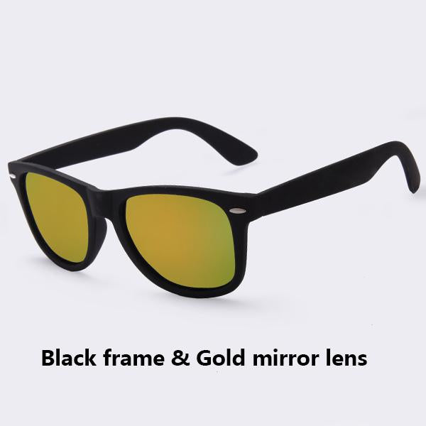 Unisex Fashion Sunglasses, Polarized Black Frame Eyewear with UV400