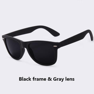 Unisex Fashion Sunglasses, Polarized Black Frame Eyewear with UV400