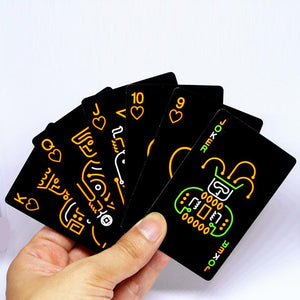 Black Luminous Fluorescent Poker Cards,Gaming Playing Cards