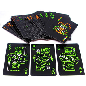 Black Luminous Fluorescent Poker Cards,Gaming Playing Cards