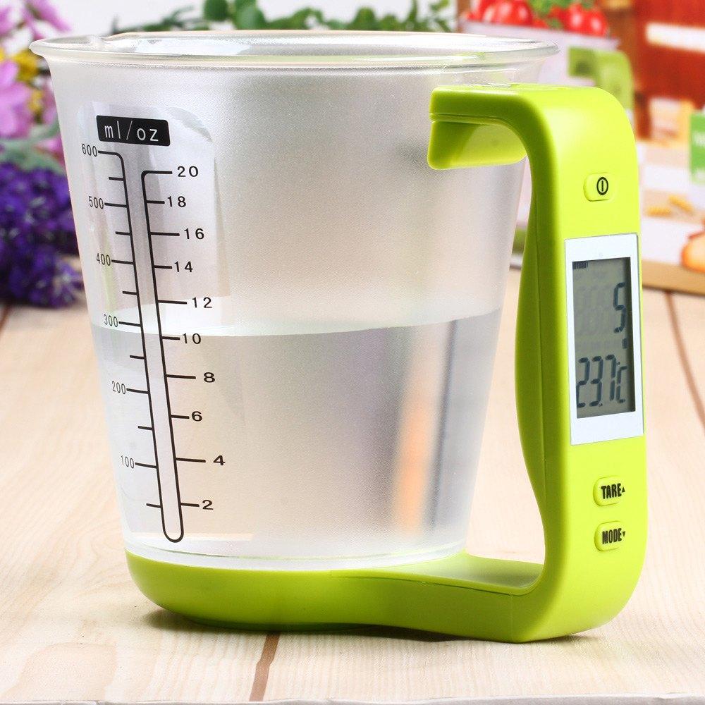 Electronic Scale Measuring Cup Weighing Device Thermometer with LCD