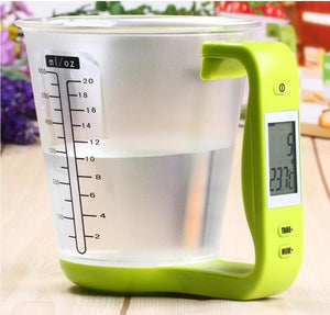 Electronic Scale Measuring Cup Weighing Device Thermometer with LCD