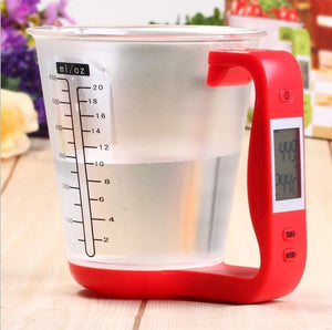 Electronic Scale Measuring Cup Weighing Device Thermometer with LCD