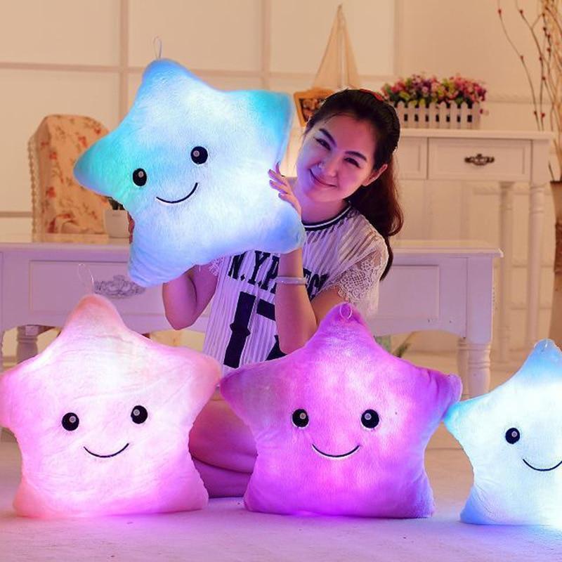 Luminous Colorful Glowing Star Cushion