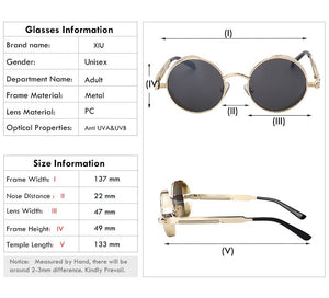 Unisex Retro Vintage Round Metal Sunglasses UV400