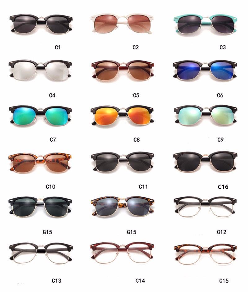 Half Metal High Quality Fashion Sunglasses Mirror UV400