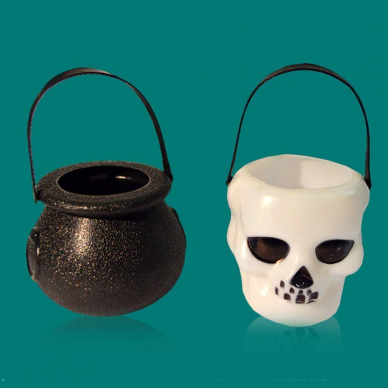 Halloween Decor Black/White Candy Kettles