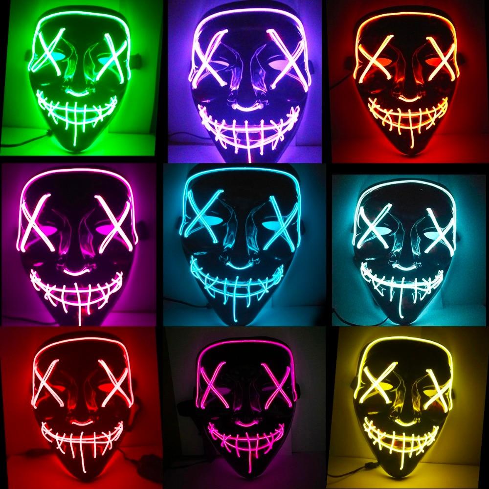 Halloween Mask LED Light Up Party Masks Glow In Dark