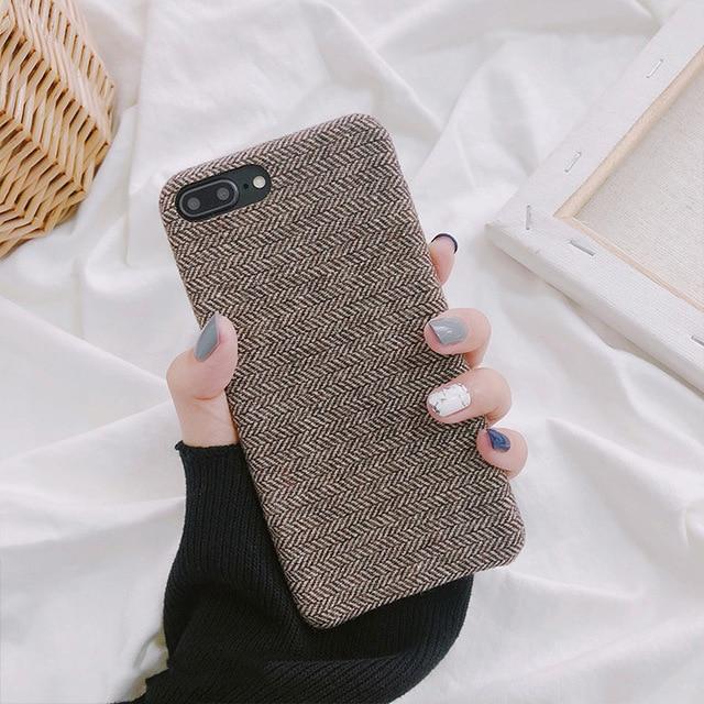 Soft Cloth Textured Case For iphone