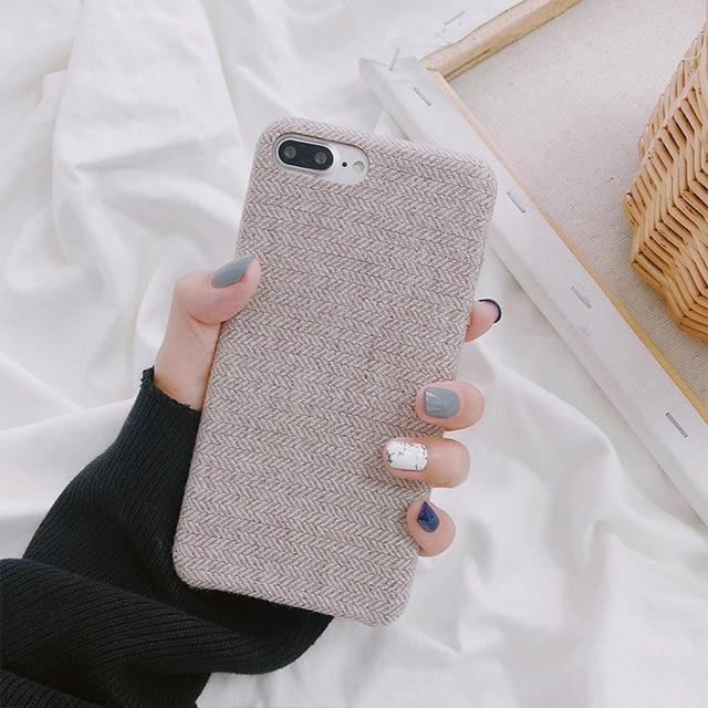 Soft Cloth Textured Case For iphone