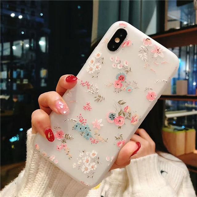 Floral Silicon Case For iPhone