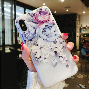 Floral Silicon Case For iPhone