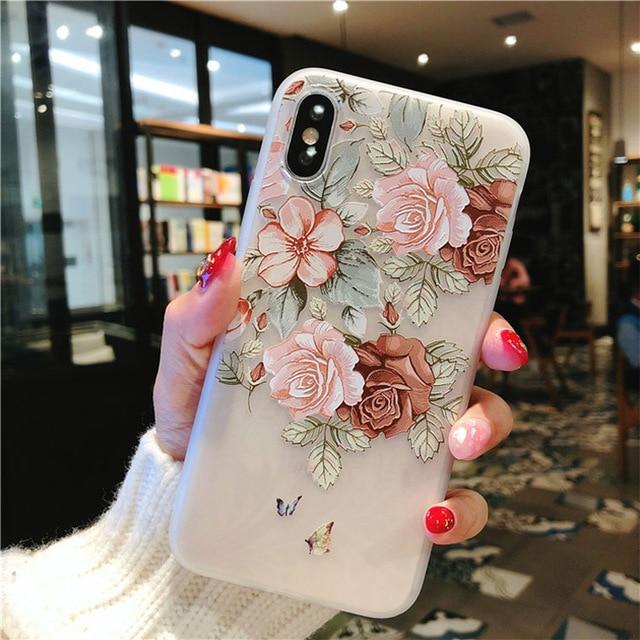 Floral Silicon Case For iPhone