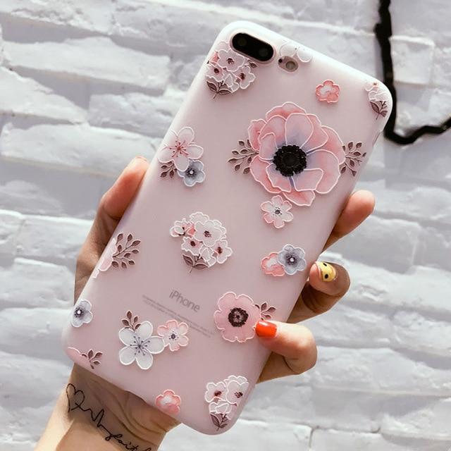 Floral Silicon Case For iPhone