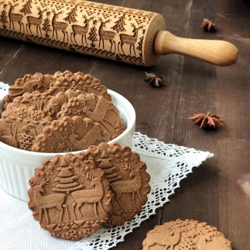 Christmas Embossing Rolling Pin