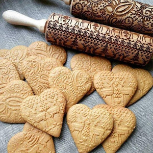 Christmas Embossing Rolling Pin